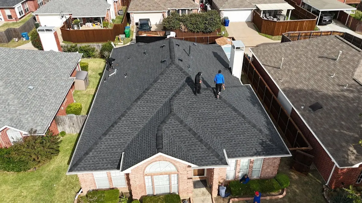 Slate & Tile Roof Repair work in progress on a Dalton property